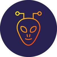 Alien Line Circle Gradient Icon Design vector