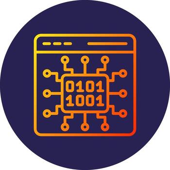 Binary Code Line Circle Gradient Icon Design vector