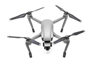 Gray drone with four propellers on a white background photo