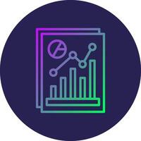 Data Analyst Line Circle Gradient Icon Design vector