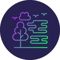 Fog Line Circle Gradient Icon Design vector