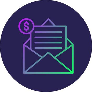 Mail Line Circle Gradient Icon Design vector