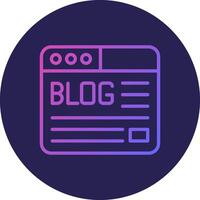 Blog Line Circle Gradient Icon Design vector