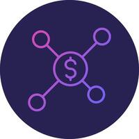 Finance Affiliation Line Circle Gradient Icon Design vector