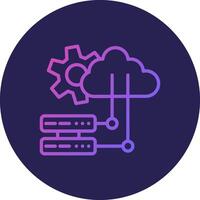 Cloud Server Line Circle Gradient Icon Design vector