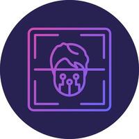Face Scanner Line Circle Gradient Icon Design vector