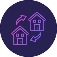 Moving House Line Circle Gradient Icon Design vector