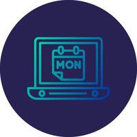 Cyber Monday Line Circle Gradient Icon Design vector