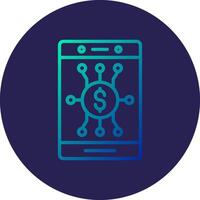 Digital Money Line Circle Gradient Icon Design vector