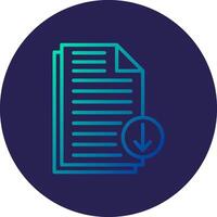 File Download Line Circle Gradient Icon Design vector