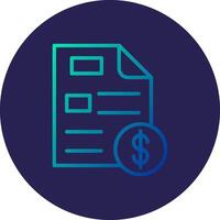 Invoice Line Circle Gradient Icon Design vector