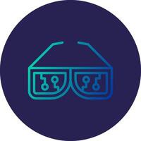 Smart Glasses Line Circle Gradient Icon Design vector