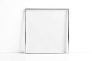 Silver Frame Mockup on White Background photo