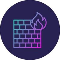 Firewall Line Circle Gradient Icon Design vector