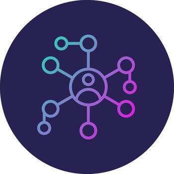 red línea circulo degradado icono diseño vector