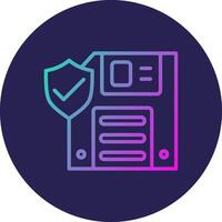 Floppy Disk Line Circle Gradient Icon Design vector