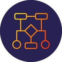 Flow Chart Line Circle Gradient Icon Design vector