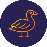 Goose Line Circle Gradient Icon Design vector