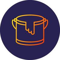 Paint Bucket Line Circle Gradient Icon Design vector