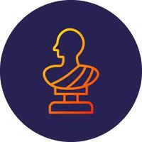 Statue Line Circle Gradient Icon Design vector
