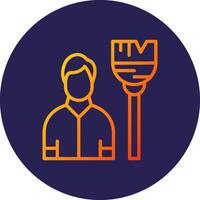 Sweeper Line Circle Gradient Icon Design vector