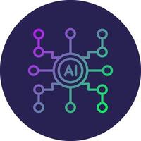 AI Line Circle Gradient Icon Design vector