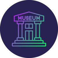 Museum Line Circle Gradient Icon Design vector