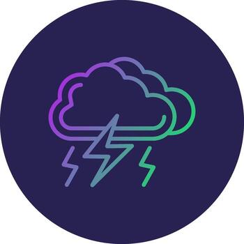 trueno línea circulo degradado icono diseño vector