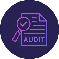 Audit Line Circle Gradient Icon Design vector