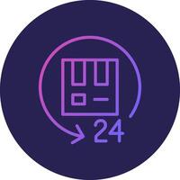 24 Hours Delivery Line Circle Gradient Icon Design vector