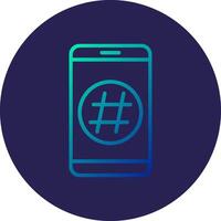 Hashtag Line Circle Gradient Icon Design vector