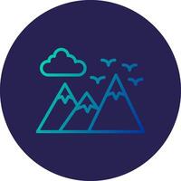 Mountain Line Circle Gradient Icon Design vector