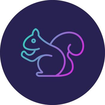 Squirrel Line Circle Gradient Icon Design vector