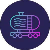 Tanker Line Circle Gradient Icon Design vector