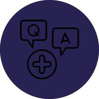 Question and answer Line Circle Gradient Icon Design vector