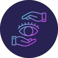 Eye Line Circle Gradient Icon Design vector