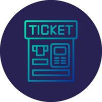 Ticket Machine Line Circle Gradient Icon Design vector