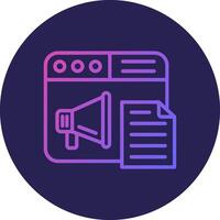 Content Marketing Line Circle Gradient Icon Design vector