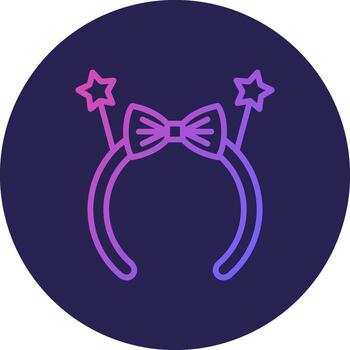 Headband Line Circle Gradient Icon Design vector