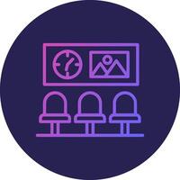 Waiting Room Line Circle Gradient Icon Design vector