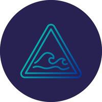 Wave Line Circle Gradient Icon Design vector