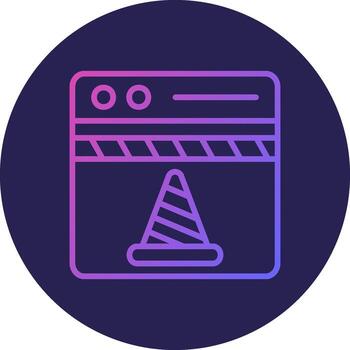 Website Under Construction Line Circle Gradient Icon Design vector