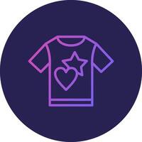 T Shirt Line Circle Gradient Icon Design vector