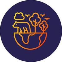 Ecology Line Circle Gradient Icon Design vector