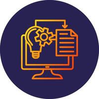 Implementation Line Circle Gradient Icon Design vector