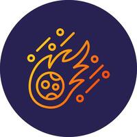 Meteor Line Circle Gradient Icon Design vector