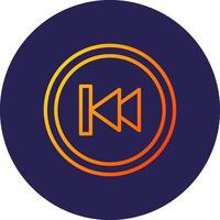 Previous Line Circle Gradient Icon Design vector