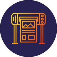 Plotter Line Circle Gradient Icon Design vector
