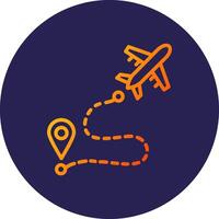 Route Line Circle Gradient Icon Design vector