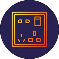 Socket Line Circle Gradient Icon Design vector